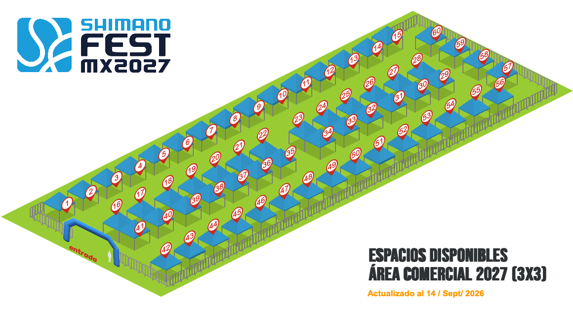Mapa Área Comercial Shimano Fest México 2027